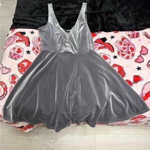 Express Silver V-Neck Dress